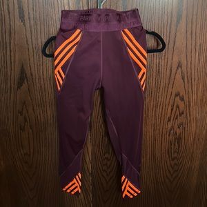 Ivy park x Adidas leggings, size: small, color: maroon and orange
